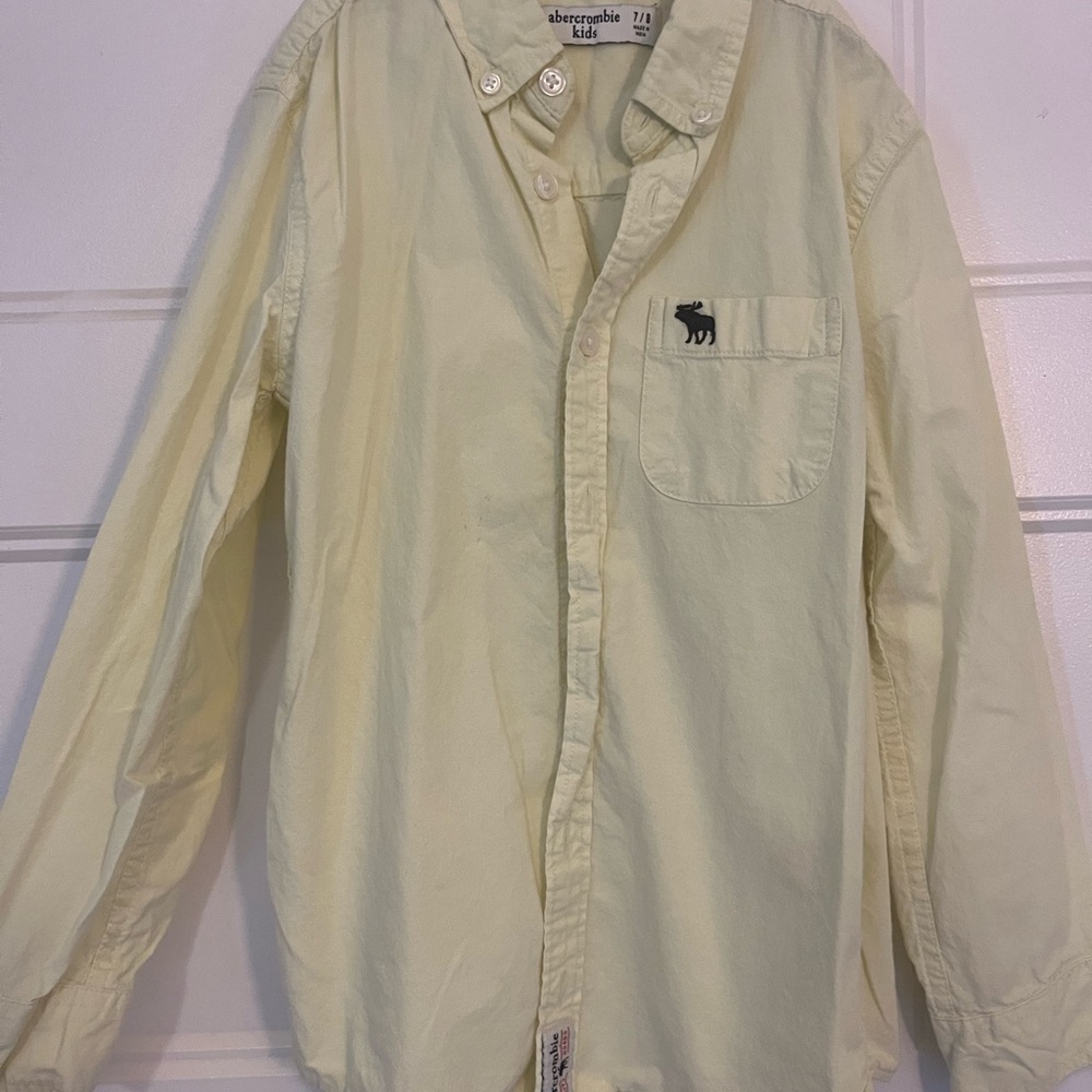 Abercrombie Kids Light Yellow Shirt, size 7/8
